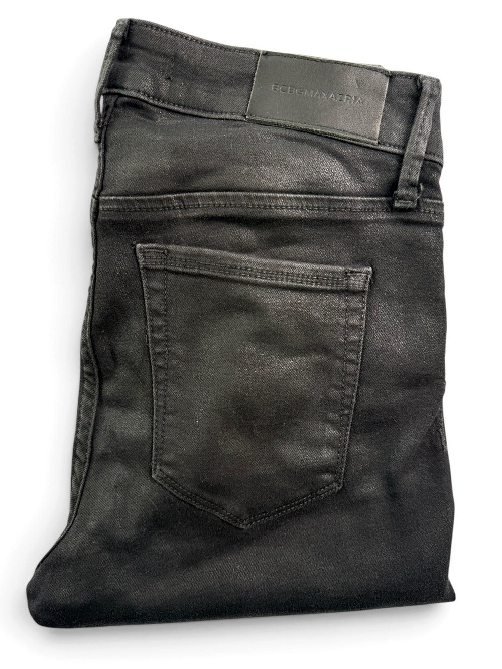 BCBGMAXAZRIA Black Coated Skinny Jeans Size 27